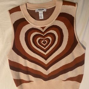 COPY - RSQ Brown Heart Sweater Vest